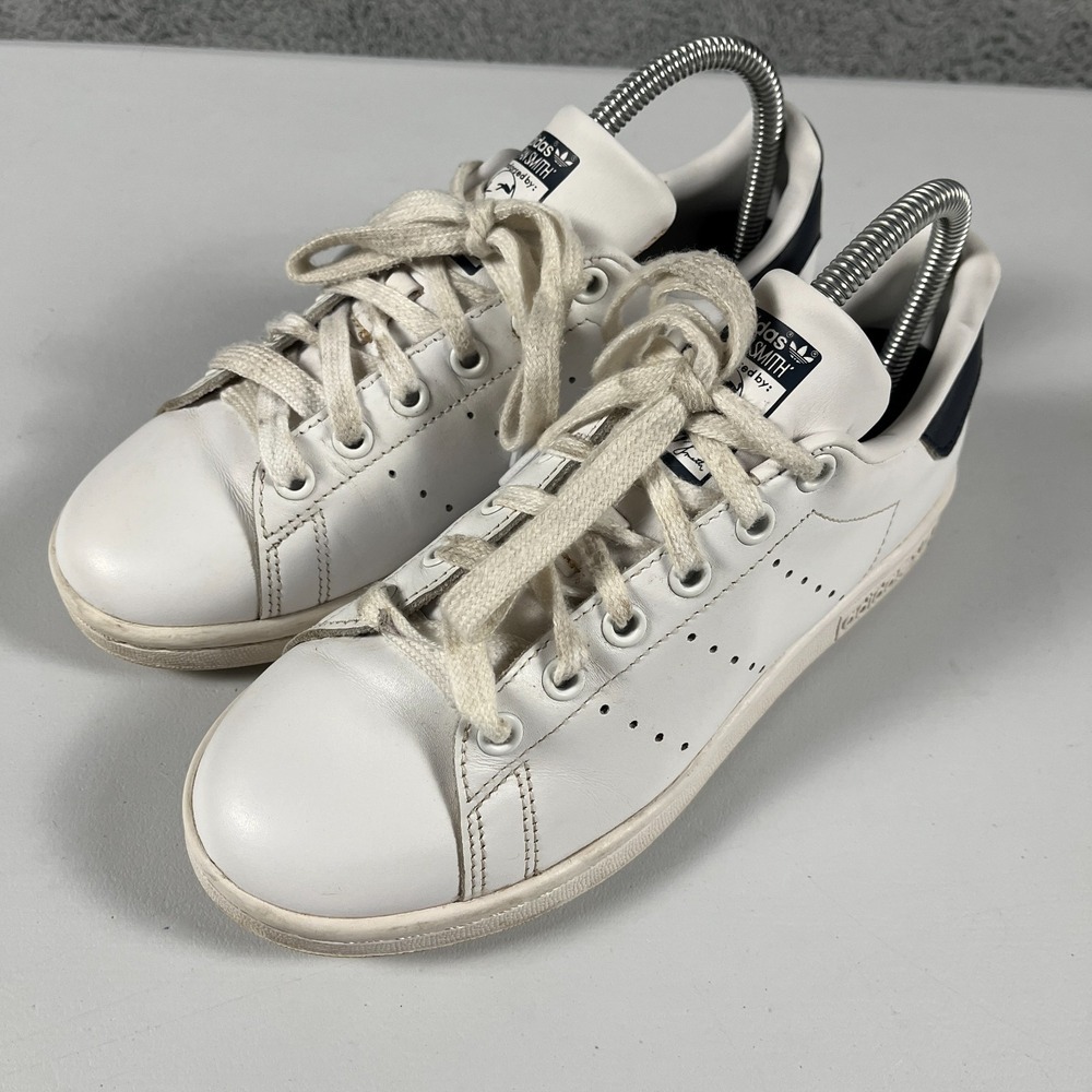 Adidas Stan Smith White Navy Sneakers Womens 5.5 Leather Shoes S81020